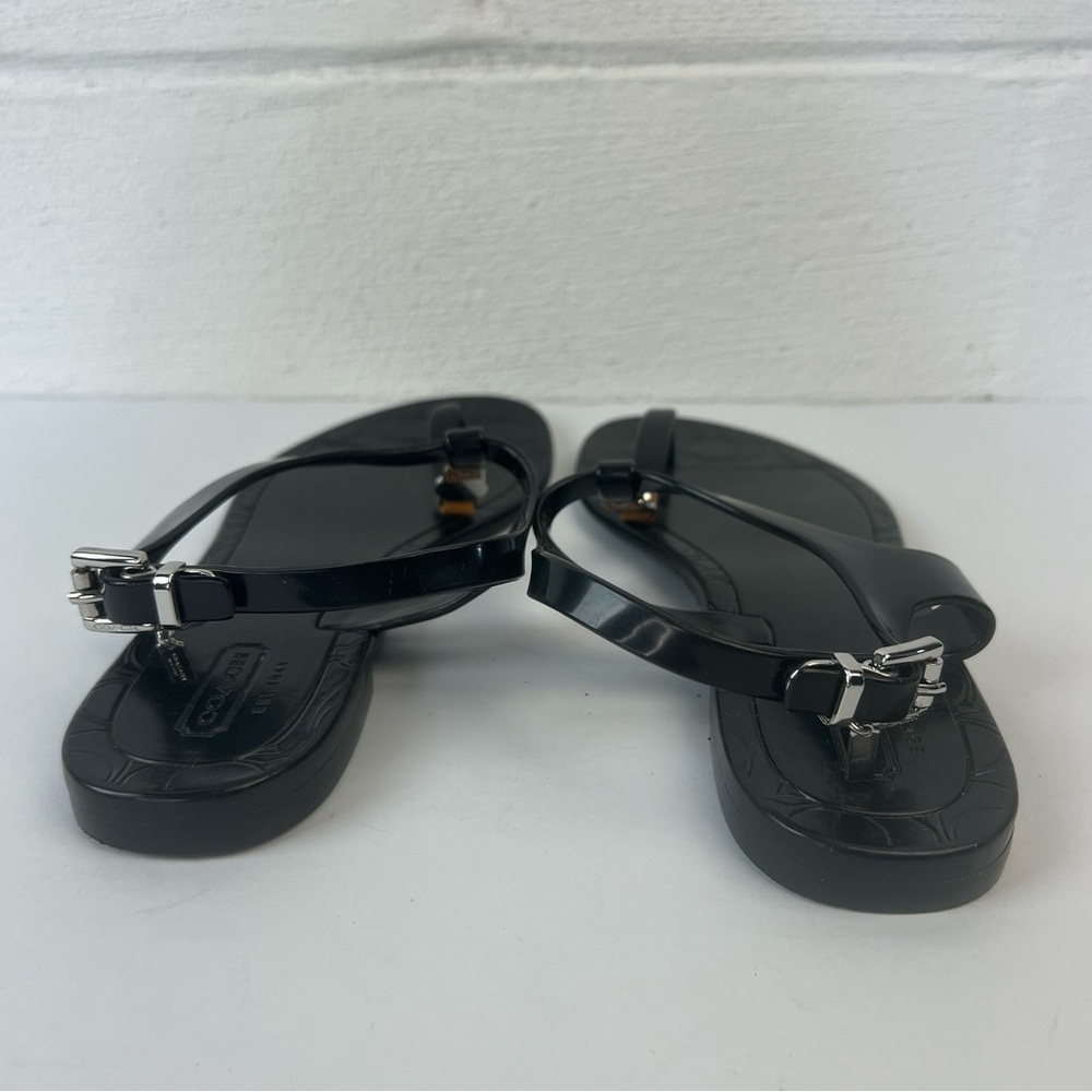 Coach Black Sandals with Silver and Brown Details - Picture 5 of 8